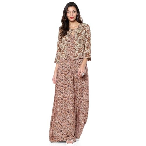 Biba Women's Beige Rayon Straight Dress_42 - Image 1