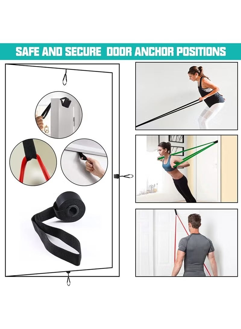 O2. Set of 4 Pull-Up Assistance Resistance Bands with Handles, Door Anchor, Carabiners & Carry Bag - Image 4