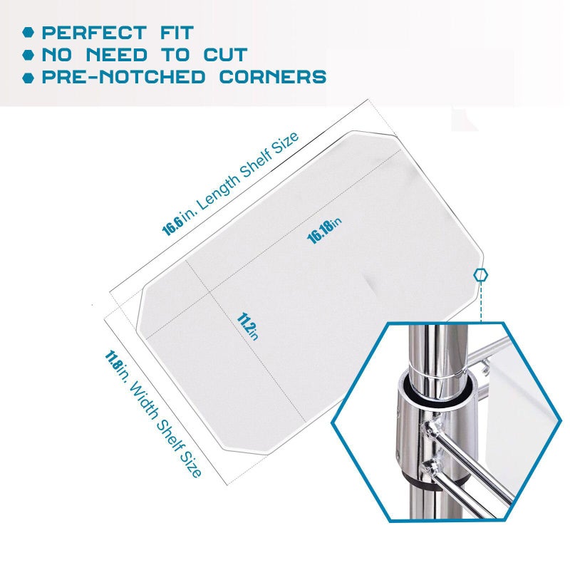 BRIAN & DANY Wire Shelf Liner 11.8" X 16.6", Heavy Duty Shelf Liners for Wire Shelving, Waterproof Protector Mats, Set of 5, Transparent - Image 2