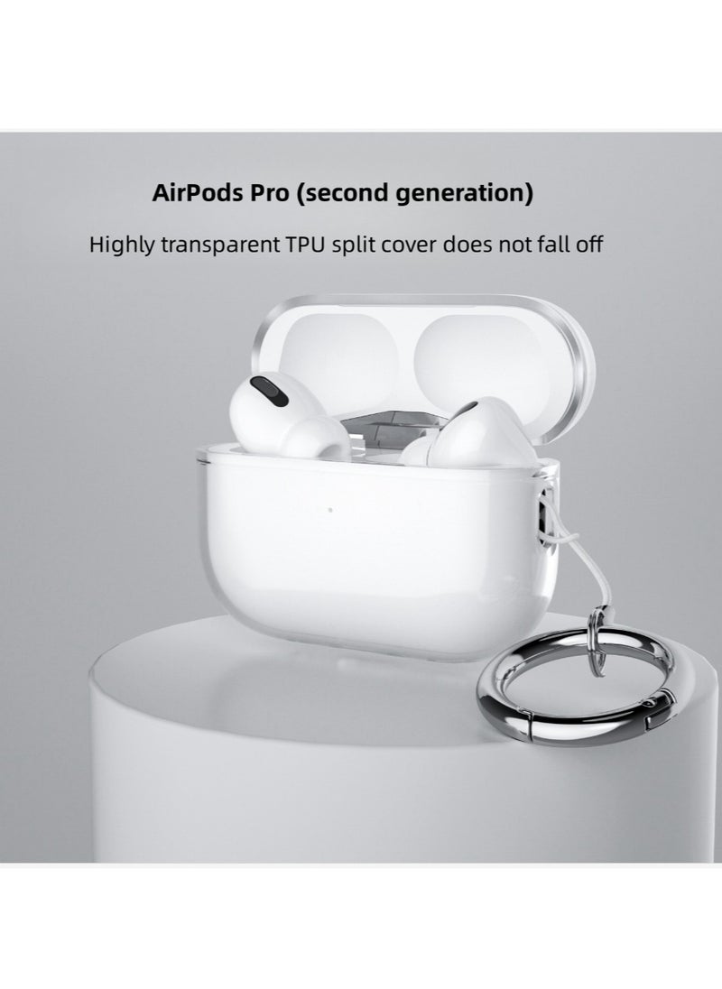 Generic - AirPods Pro 2 Bluetooth Headset Transparent Protective Cover, Shockproof Lock Buckle Cover, Front Led Visible - Image 1