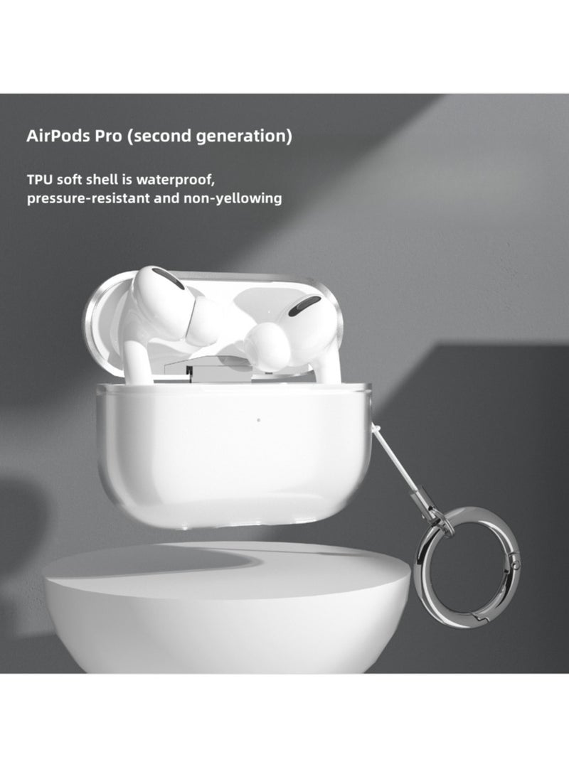 Generic - AirPods Pro 2 Bluetooth Headset Transparent Protective Cover, Shockproof Lock Buckle Cover, Front Led Visible - Image 1
