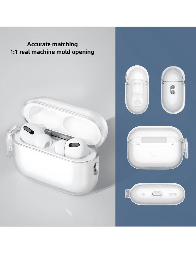 Generic - AirPods Pro 2 Bluetooth Headset Transparent Protective Cover, Shockproof Lock Buckle Cover, Front Led Visible - Image 1