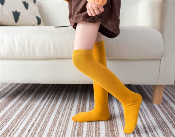 Toptim Little Girl's Knee High Socks Over Calf Kids Overknee Stockings Bow Style 3-12T(G-5Pairs) - Image 2