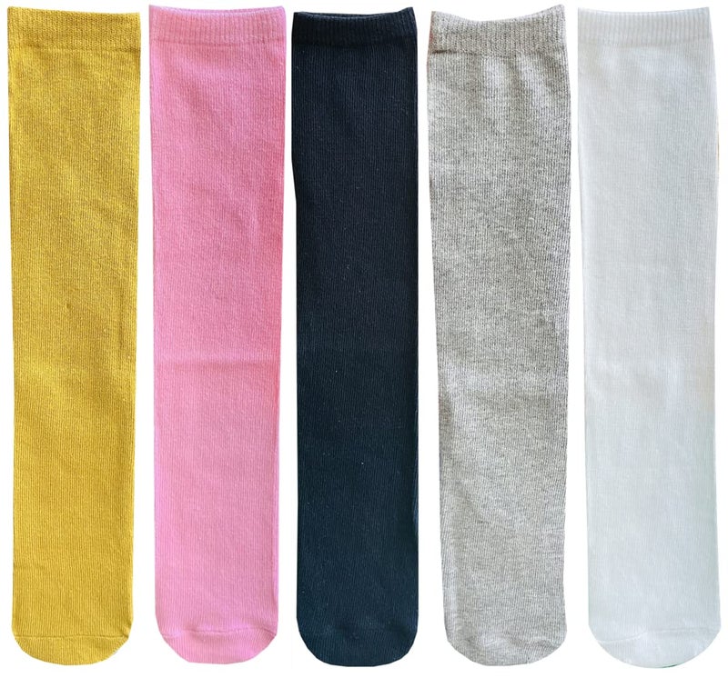 Toptim Little Girl's Knee High Socks Over Calf Kids Overknee Stockings Bow Style 3-12T(G-5Pairs) - Image 1