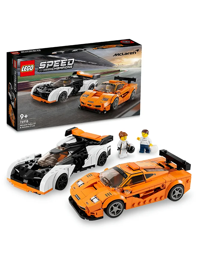 LEGO Speed Champions McLaren Solus GT & McLaren F1 LM 76918 Race Car Models; Building Toy Set for Car Enthusiasts and Kids Aged 9+; Includes 2 Collectible Car Toys and 2 Driver Minifigures (581 Pieces) LEGO