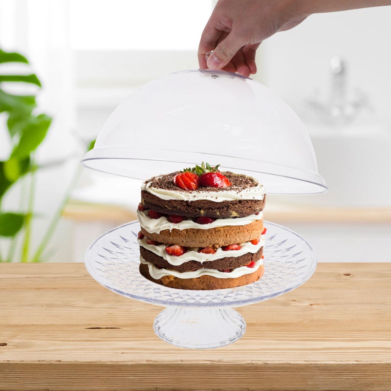 🍽️ صينية كيك مع غطاء ومقبض محمولة وسهلة الاستخدام تحافظ على طزاجة الطعام - Image 1