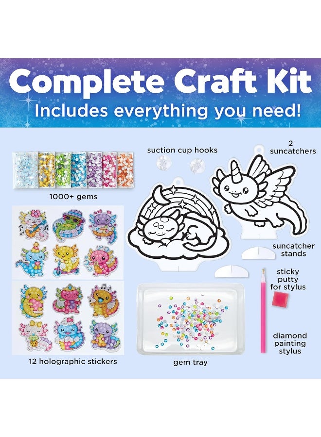 Creativity for Kids Big Gem Diamond Painting Kit: Axolotl Stickers & Suncatcher Kit - Boys and Girls Art & Craft, Axolotl Toys and Gifts for Kids (Ages 6+) - Image 4