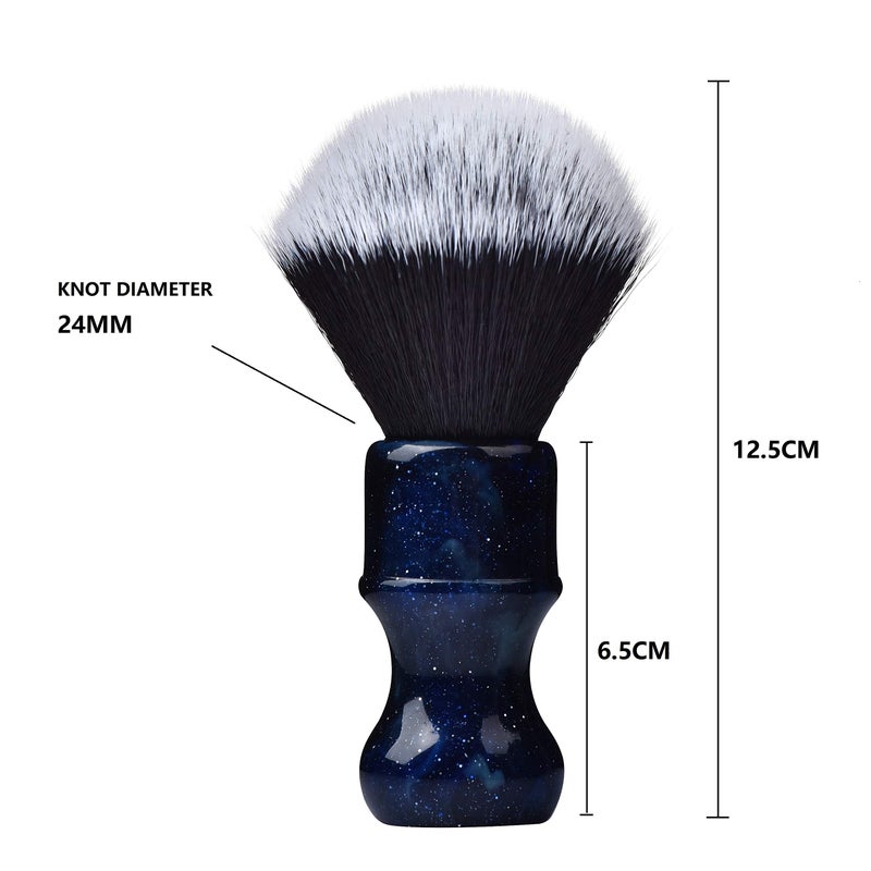 JEQUIL&CORENVEO Luxury Synthetic Shaving Brush With Aesthetic Resin Handle, 24mm Extra Dense Knot - Image 4
