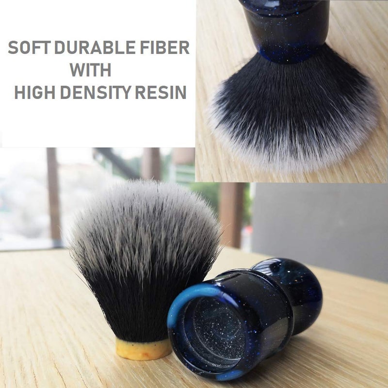JEQUIL&CORENVEO Luxury Synthetic Shaving Brush With Aesthetic Resin Handle, 24mm Extra Dense Knot - Image 5