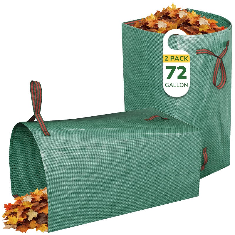 GreatBuddy Lawn Bag 72 Gallon Yard Waste Bags Heavy Duty PP Garden Leaf Bags for Leaves Grass and Debris Reusable Foldable Leaf Collector with Handles Wide Opening and Selfstand Design 2 Pack - Image 2