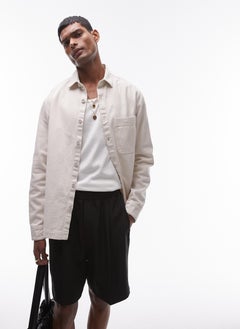 TOPMAN Relaxed Fit Button Through Oversized Shirt  - Image 1