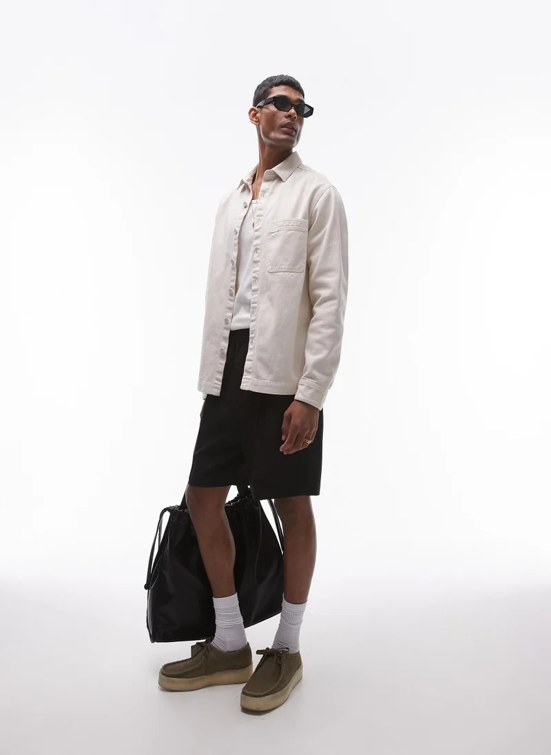 توب مان Relaxed Fit Button Through Oversized Shirt