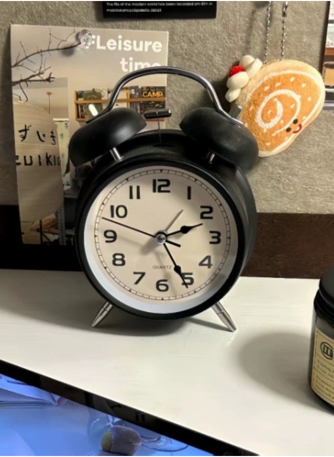 New 4 Inch Twin Bell Loud Alarm Clock, Loud Alarm Clock for Heavy Sleepers, Mute Luminous Alarm Clock,Twin Bell Alarm Clocks for Bedrooms Bedside for School Home Office  - Image 1