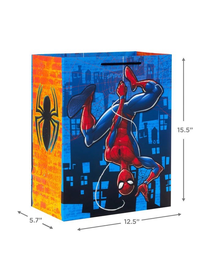 Hallmark Spider-Man, 13", 1 Extra Large 15" Marvel Superhero Gift Bag Bundle for Kids, Christmas, Halloween, Birthdays, Assorted, Red, orange, blue - Image 4