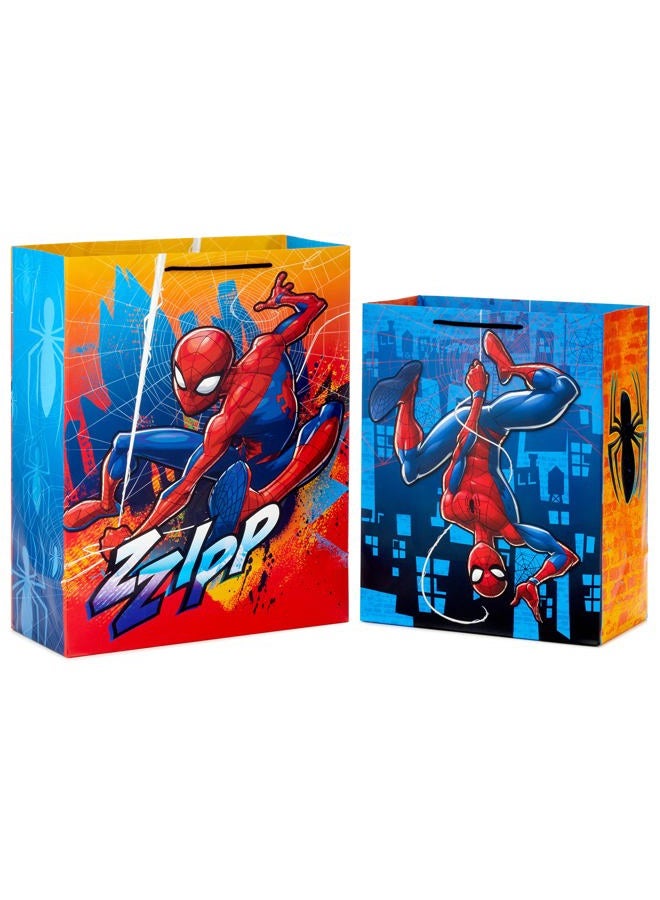 Hallmark Spider-Man, 13", 1 Extra Large 15" Marvel Superhero Gift Bag Bundle for Kids, Christmas, Halloween, Birthdays, Assorted, Red, orange, blue - Image 5