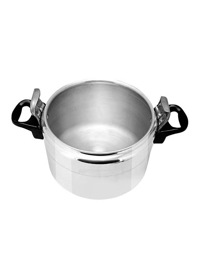 9L Aluminum Pressure Cooker with Multi-Safety Device – Unique Pressure Indicator, Durable Aluminium Alloy Construction, Specially Designed Valve, Innocuous Silicone Sealing Ring, Three-ply Compacting Welding Base, Firm Handles  Gas/Ceramic/Halogen Compatible – Silver Silver/Black 9Liters - Image 4