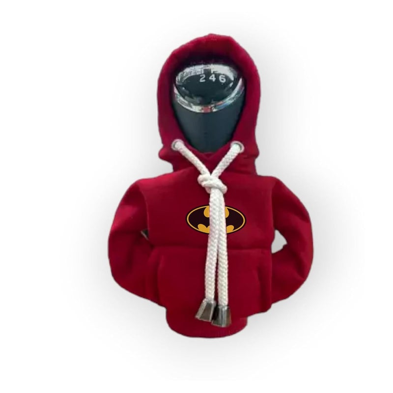 woopme Car Gear Shift Hoodie | Car Shifter Funny Sweater Superhero Theme Hoodie for Gearshift | Car Shifter Protector Decoration Accessories (Maroon) - Image 1