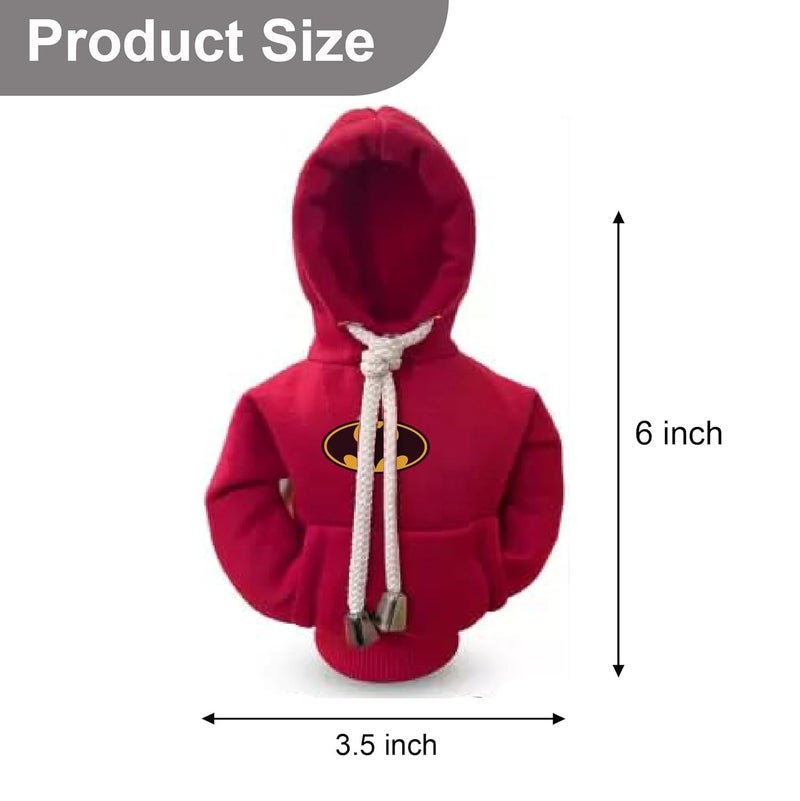 woopme Car Gear Shift Hoodie | Car Shifter Funny Sweater Superhero Theme Hoodie for Gearshift | Car Shifter Protector Decoration Accessories (Maroon) - Image 4