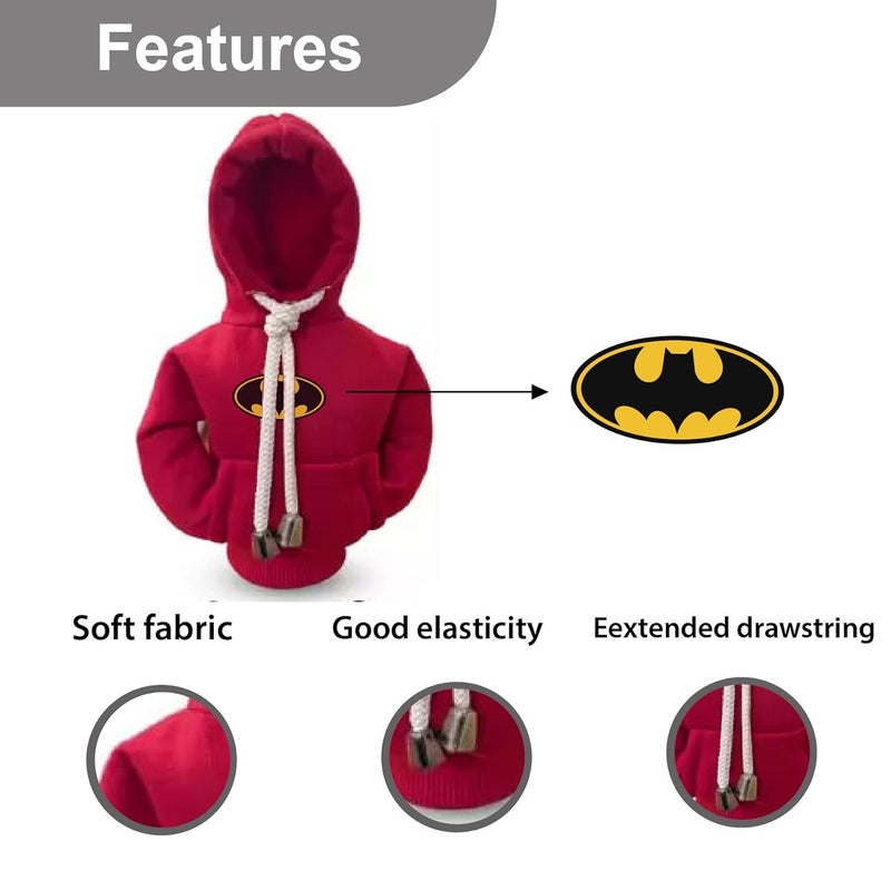 woopme Car Gear Shift Hoodie | Car Shifter Funny Sweater Superhero Theme Hoodie for Gearshift | Car Shifter Protector Decoration Accessories (Maroon) - Image 3
