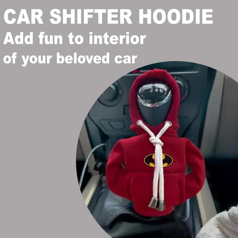 woopme Car Gear Shift Hoodie | Car Shifter Funny Sweater Superhero Theme Hoodie for Gearshift | Car Shifter Protector Decoration Accessories (Maroon) - Image 5