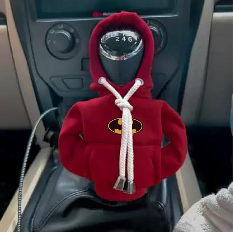 woopme Car Gear Shift Hoodie | Car Shifter Funny Sweater Superhero Theme Hoodie for Gearshift | Car Shifter Protector Decoration Accessories (Maroon) - Image 2