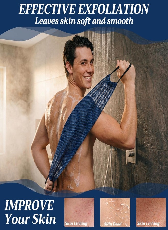 Chumia 3 Pcs Dual-Textured Exfoliating Washcloth Towel Body Back Scrubber with Handle Japanese Exfoliating Shower Towel Exfoliator Exfoliate Loofah Luffa Sponge Wash Cloth for Women Men Bath - Image 2