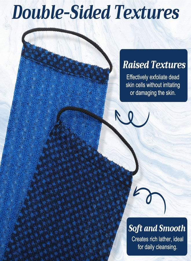 Chumia 3 Pcs Dual-Textured Exfoliating Washcloth Towel Body Back Scrubber with Handle Japanese Exfoliating Shower Towel Exfoliator Exfoliate Loofah Luffa Sponge Wash Cloth for Women Men Bath - Image 4