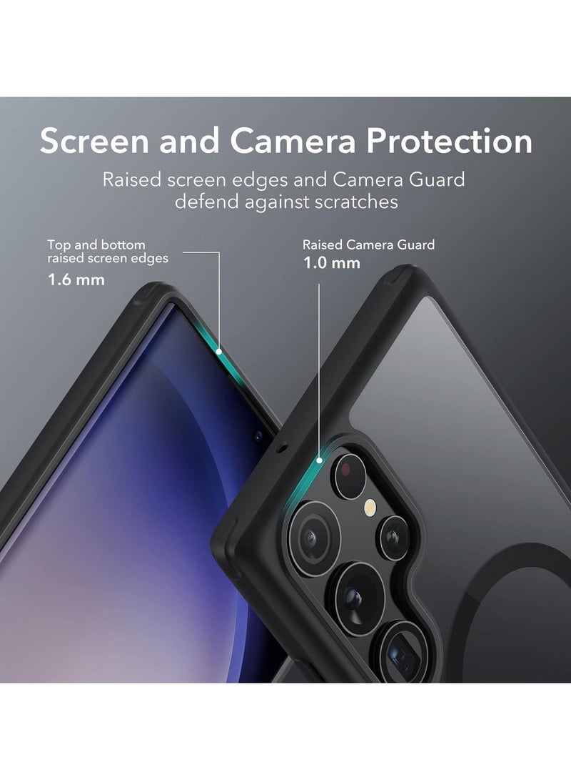 أكاليكس جراب مغناطيسي شفاف لهاتف Samsung S23 Ultra، متوافق مع MagSafe، غطاء فاخر مطلي، جراب هاتف شفاف ناعم من مادة TPU مقاوم للصدمات، متوافق مع Samsung S23 Ultra (أسود) - Image 4