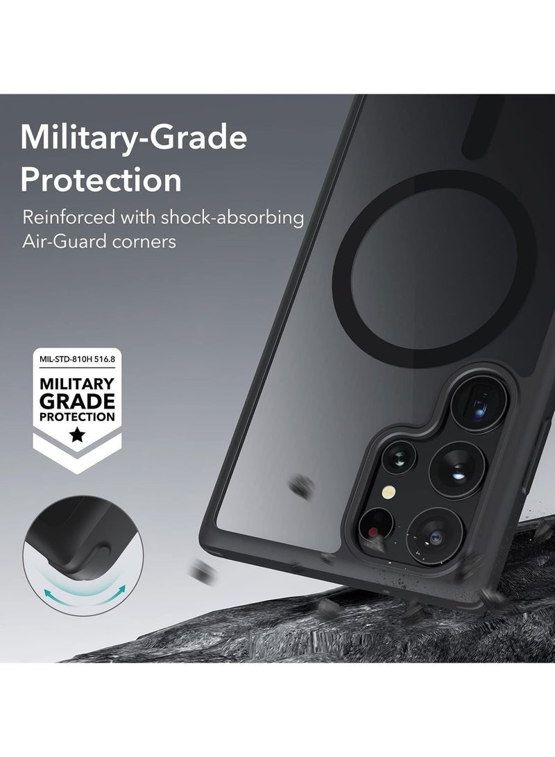 أكاليكس جراب مغناطيسي شفاف لهاتف Samsung S23 Ultra، متوافق مع MagSafe، غطاء فاخر مطلي، جراب هاتف شفاف ناعم من مادة TPU مقاوم للصدمات، متوافق مع Samsung S23 Ultra (أسود) - Image 3