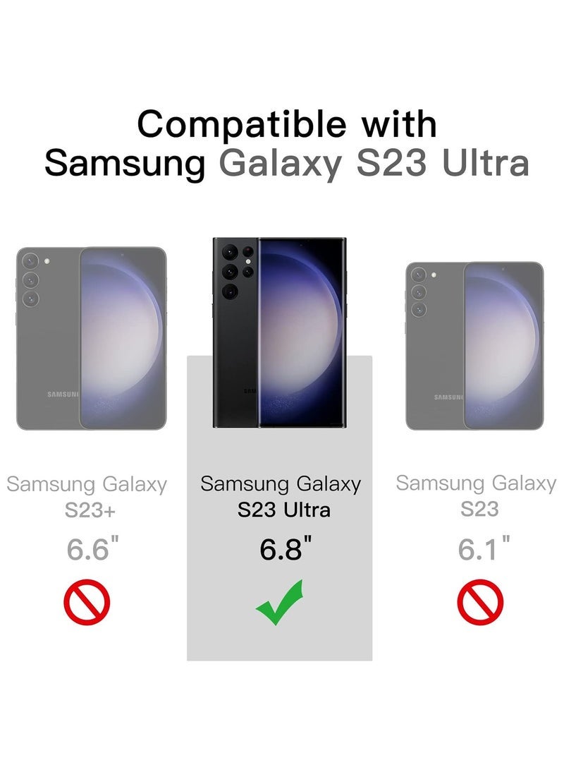 أكاليكس جراب مغناطيسي شفاف لهاتف Samsung S23 Ultra، متوافق مع MagSafe، غطاء فاخر مطلي، جراب هاتف شفاف ناعم من مادة TPU مقاوم للصدمات، متوافق مع Samsung S23 Ultra (أسود) - Image 2