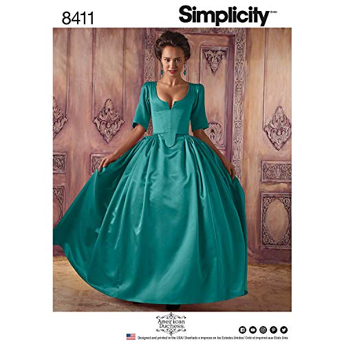 Simplicity 8411 18th Century Gown and Panniers Women's Historical Costume Sewing Pattern, Sizes 6-14 - Image 1