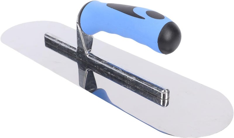 Generic Stainless Steel Pool Trowel High Strength Concrete Hand Tool for Finishing Plastering Construction with Soft Grip Handle 13.98x3.94in - Image 1