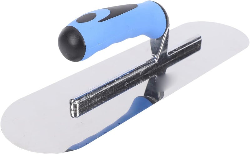 Generic Stainless Steel Pool Trowel High Strength Concrete Hand Tool for Finishing Plastering Construction with Soft Grip Handle 13.98x3.94in - Image 2