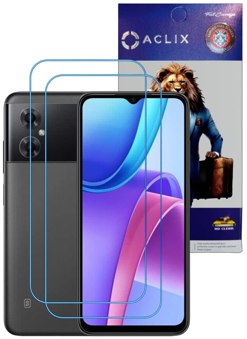 ACLIX 2 Pieces Antistatic ESD Dustproof Premium Quality High Definition Clear Tempered Glass Screen Protector Designed For Xiaomi Redmi Note 11R - Image 1
