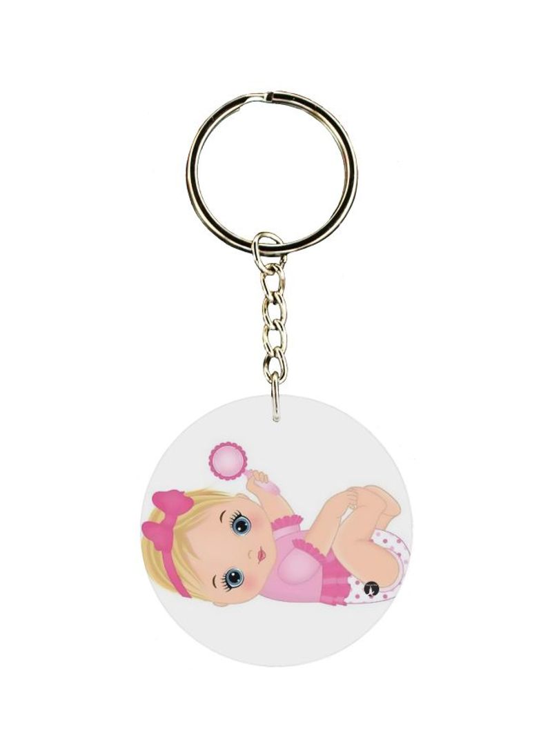 RKN Baby Girl Printed Double Sided Keychain