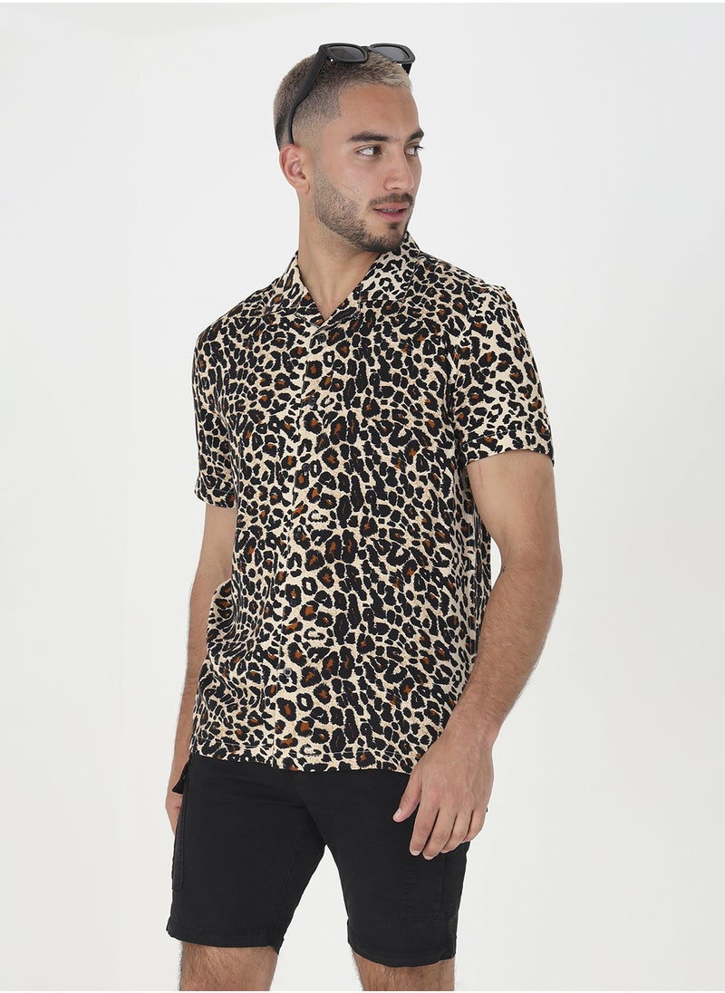 BRAVE SOUL - Animal Print Casual Shirt - Image 1