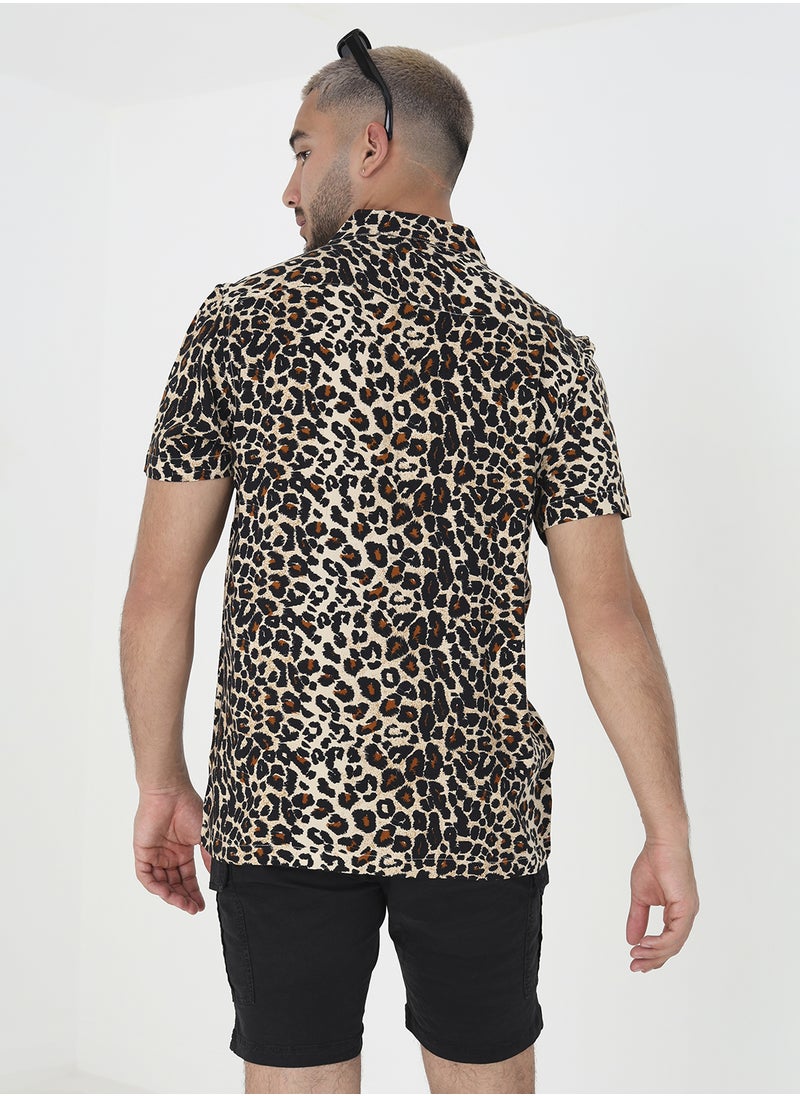BRAVE SOUL - Animal Print Casual Shirt - Image 1