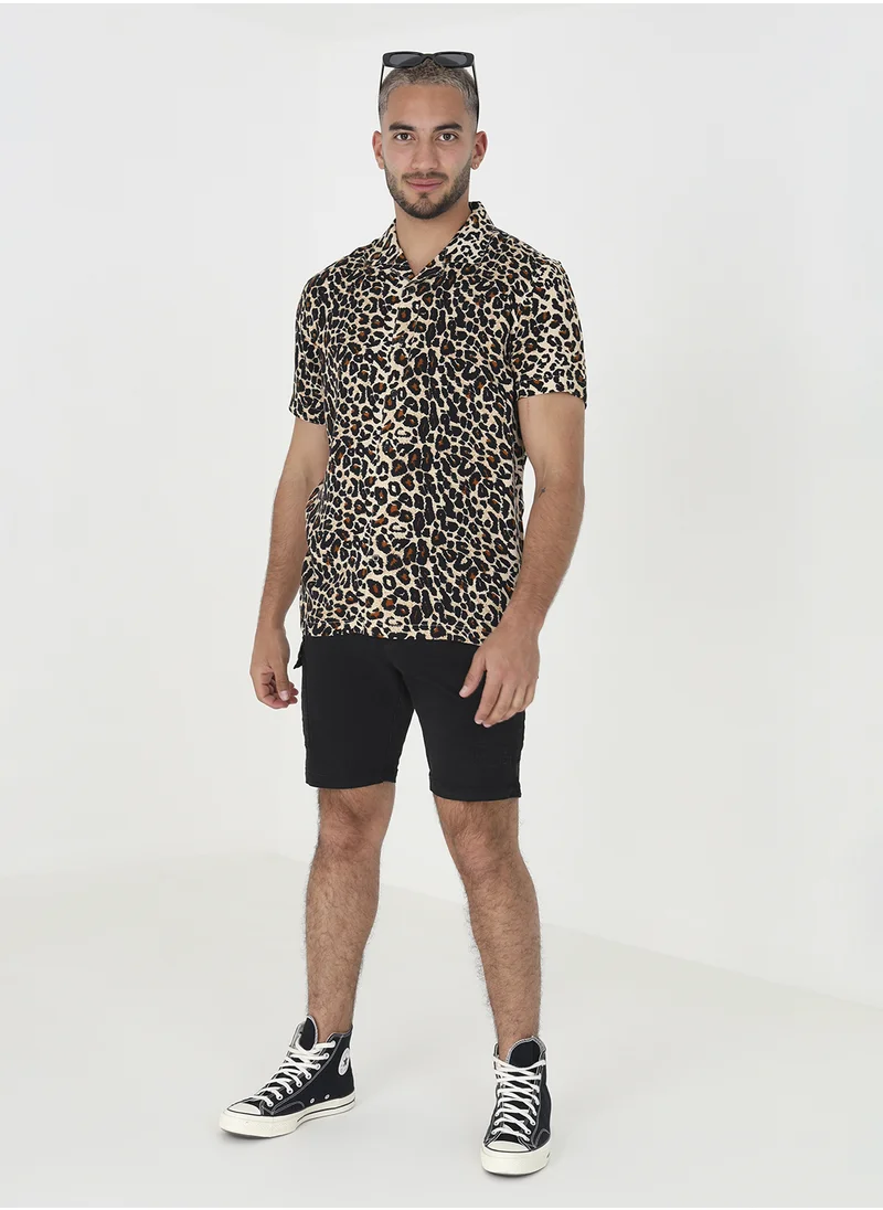 BRAVE SOUL Animal Print Casual Shirt