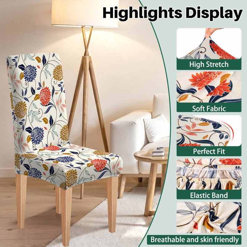 Dioxide High Stretch Chair Covers for Dining Chairs, Washable Dining Chair Covers Set of 6, Soft Kitchen Chairs Seat Covers, Parsons Chair Slipcovers Protectors for Home Hotel Restaurant Banquet - Image 5