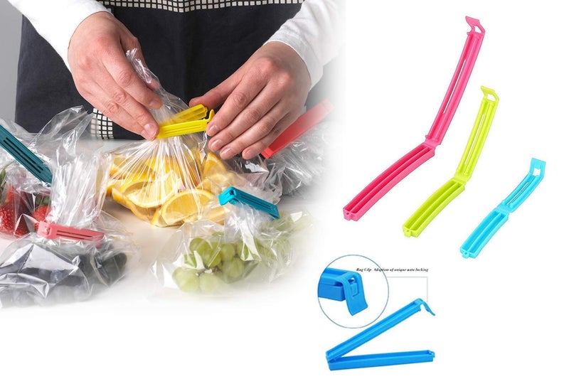 ekloo ekloo Set of 18 Pcs X 2 36 Pcs 3 Different Size Plastic Food Snack Bag Pouch Clip Sealer LargeMediumSmall Plastic Snack Seal Sealing Bag Clips Vacuum Sealer in Multicolor - Image 4
