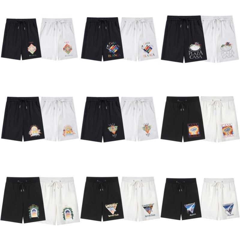 Casablanca Trendy Cartoon Printing Fashion Couples Casual Loose Shorts - Image 2