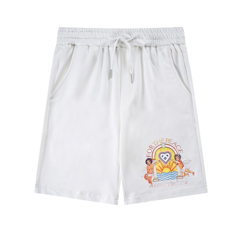 Casablanca Trendy Cartoon Printing Fashion Couples Casual Loose Shorts - Image 1