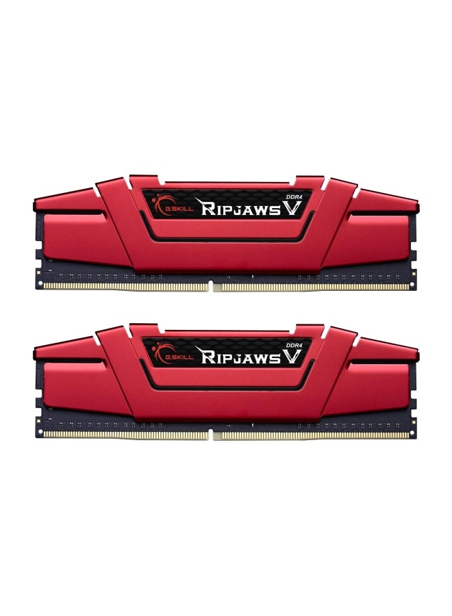 G.SKILL RipjawsV Series DDR4 RAM (XMP) 16GB (2x8GB) 3000MT/s CL16-18-18-38 1.35V Intel AMD Desktop Computer Memory U-DIMM - Red (F4-3000C16D-16GVRB) - Image 1