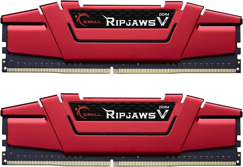 G.Skill ذاكرة RAM من G.SKILL سلسلة RipjawsV DDR4 (XMP) سعة 16GB (2x8GB) 3000MT/s CL16-18-18-38 1.35V لأجهزة الكمبيوتر المكتبية Intel AMD U-DIMM - أحمر (F4-3000C16D-16GVRB) - Image 1