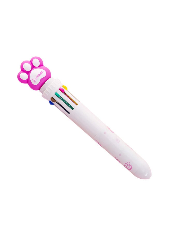 Autonomy Creative Stationery Ten Color Ballpoint Pen Cartoon Student Color Hand Account Pen Girl Heart Multi-color Press Ballpoint Pen - Image 1