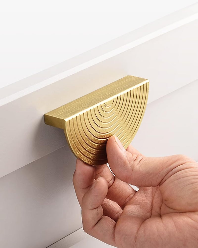 BaiNong Brass Cabinet pulls Brushed Drawer Pull Modern Gold Handles Drawer Handles for Dresser (2Pack-Length:4inch Semicircle) - Image 5
