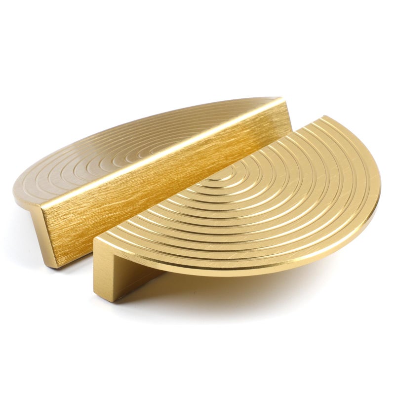 BaiNong Brass Cabinet pulls Brushed Drawer Pull Modern Gold Handles Drawer Handles for Dresser (2Pack-Length:4inch Semicircle) - Image 1