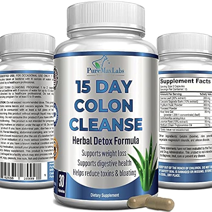 YUMMYVITE 15 Day Colon Cleanse and Detox, Herbal Detox Formula, Supports Weight Loss, Constipation Relief - Boosts Energy. Flush Toxins, Natural Safe Colon Cleanser for Men and Women - 30 Capsules - Image 1