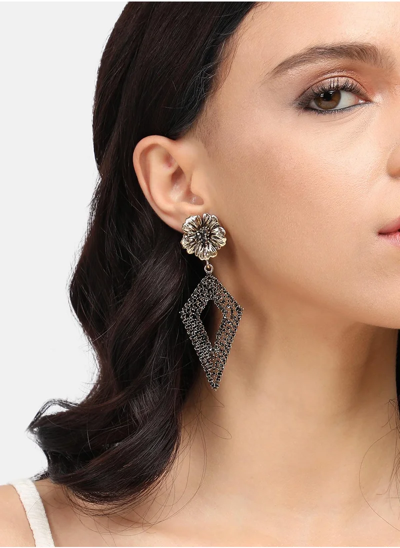 SOHI Daisy Intricate Rhombus Drop Earrings