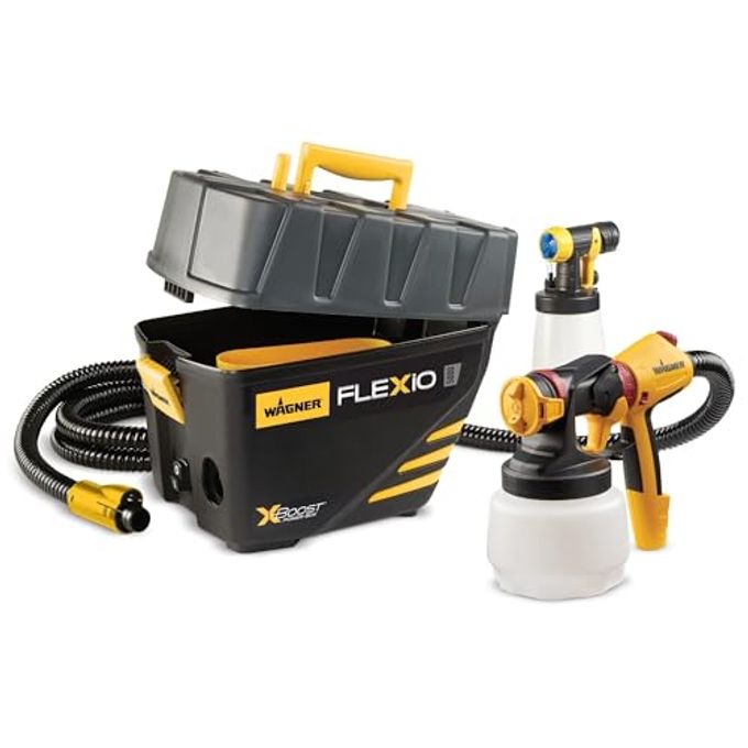 Wagner Spraytech 0529091 Flexio 5000 Stationary Hvlp Paint & Stain Sprayer, Sprays Most Unthinned Latex, Includes 2 Nozzles, Ispray Nozzle & Detail Finish Nozzle, Complete Adjustability For All Needs - Image 1